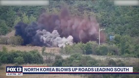 North Korea blows up roads leading south