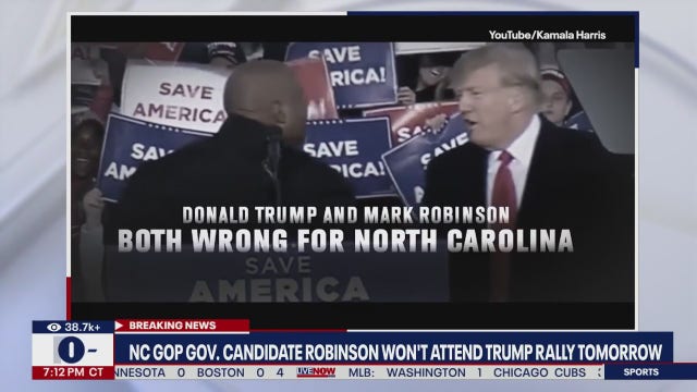 Trump campaigns in North Carolina without key GOP ally Mark Robinson amid scandal