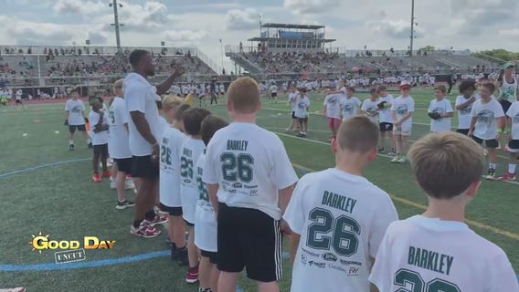 Saquon Barkley football camp for kids