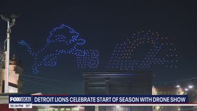 Detroit Lions drone show before the opening game of 2024 season