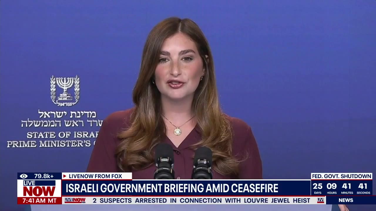 Israeli government spokesperson briefs media amid ceasefire