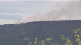 Smoke from brush fire in Bumble Bee seen from I-17