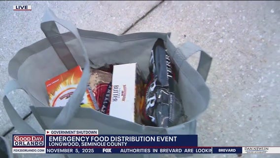 Emergency food distribution event in Longwood
