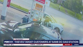 Purses stolen from two cars at same DC gas station