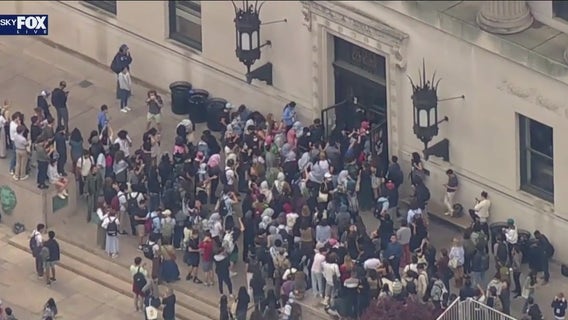 Protesters rally inside Columbia University library