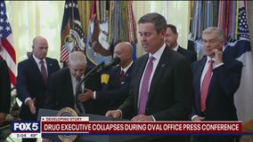 Novo Nordisk exec collapses at White House during Trump’s drug price announcement