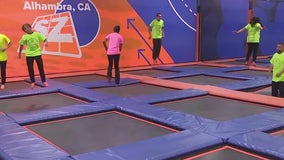 Inside the Sky Zone Trampoline Park in Alhambra