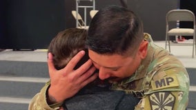 Across America: Military dad surprises kids at school