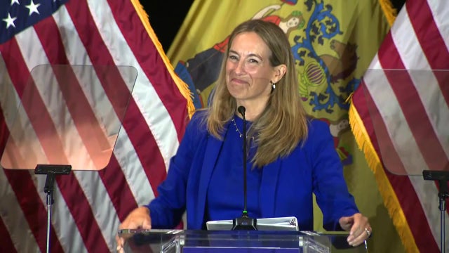 Mikie Sherrill gives speech after projected Democratic win in NJ primary election
