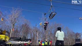 8-year-old dangling from ski lift in Vermont rescued, video shows