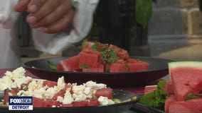 Chef Bobby’s Summer watermelon salad with Nadya’s garden fresh mint