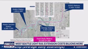 West Seattle light rail extension costs billions more