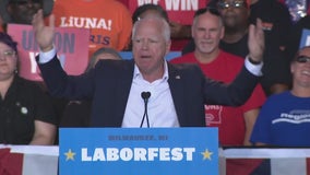 Tim Walz campaigns at Milwaukee's Laborfest