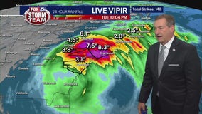 Debby rain totals and forecast