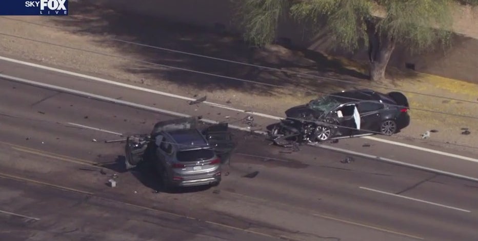 Child critically hurt in fiery north Phoenix crash