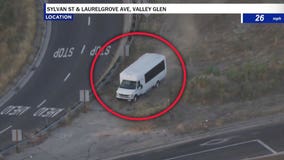 Stolen hospital bus leads chase across LA