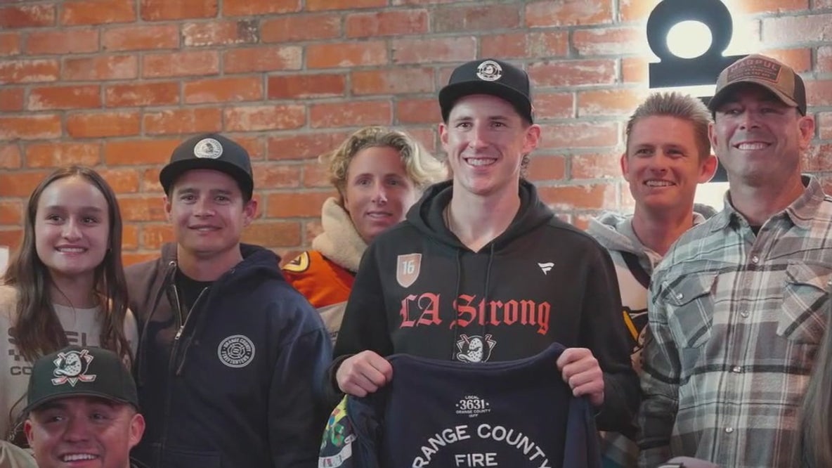 Anaheim Ducks honor firefighters at game