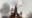 WATCH: Steeple on fire after being struck by lighting