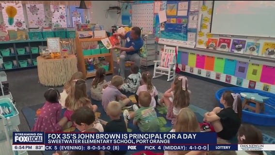 FOX 35's John Brown participates in 'Principal for a Day' program