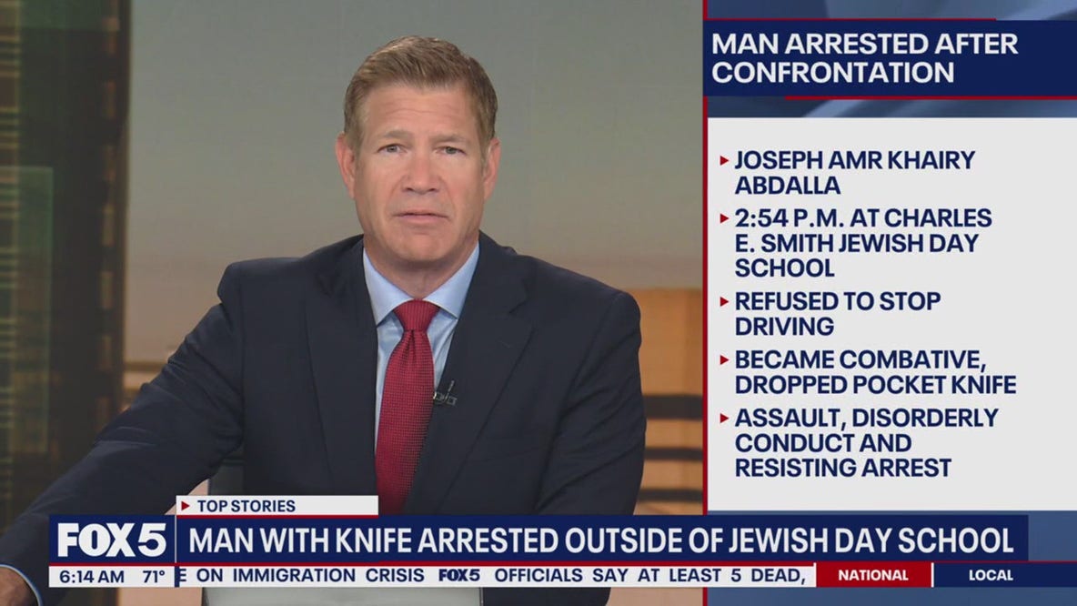 Man arrested after confrontation at Jewish school, police say