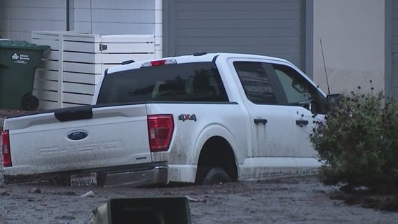 Rains slam wildfire-charred land in California