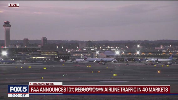 FAA: 10% traffic reduction in airline traffic