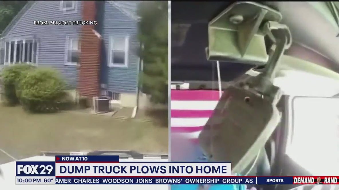 Video shows moments before dump truck crashes into NJ home amid medical emergency