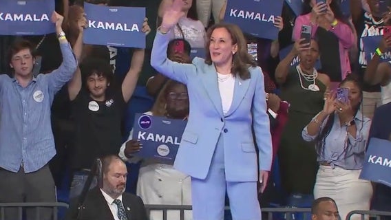 Kamala Harris holds first rally in Atlanta as Democratic presumptive nominee