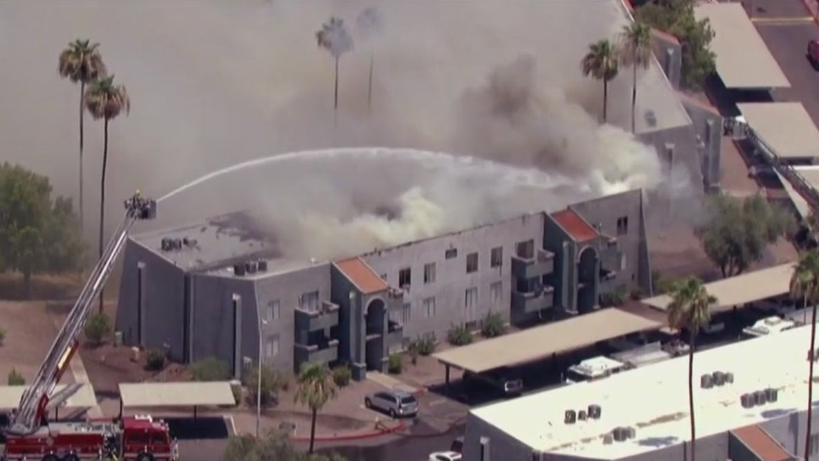 Crews battling Mesa apartment fire