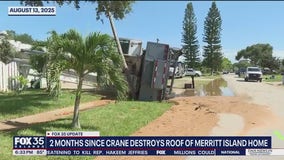 Repairs stalled after crane falls on Merritt Island home