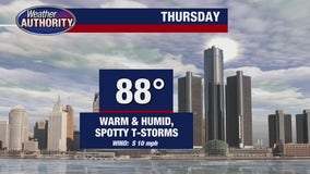 Spotty storms expected late Thursday