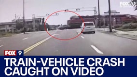 Dashcam video captures train-SUV crash in Robbinsdale