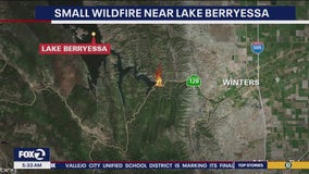 Fire temporarily closes Highway 128 near Monticello Dam in Napa County