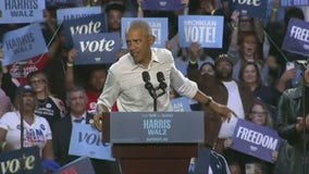 Obama speaks to packed Huntington Place while campaigning for Harris