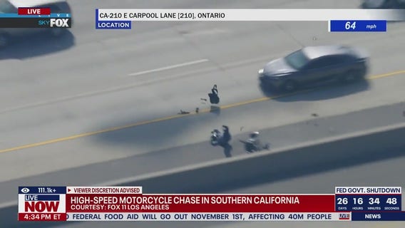 High-speed motorcycle chase ends in violent crash