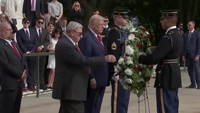 Trump visits Arlington National Cemetery