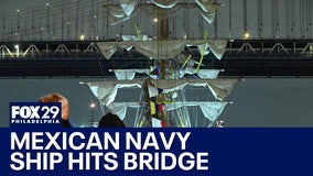 Mexican Navy ship collides with Brooklyn Bridge