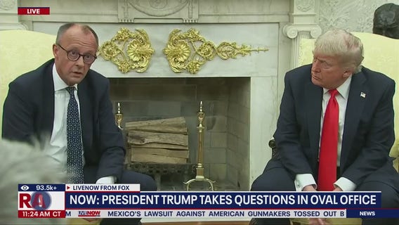 Trump meets with German Chancellor Friedrich Merz to discuss tariffs, Ukraine