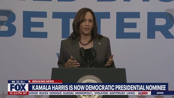 Kamala Harris officially chosen as Democratic presidential nominee