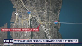 WSP search for bicyclist accused of throwing rocks at vehicles along I-90