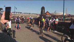 Competitors embark on the Ironman Triathlon in Tempe