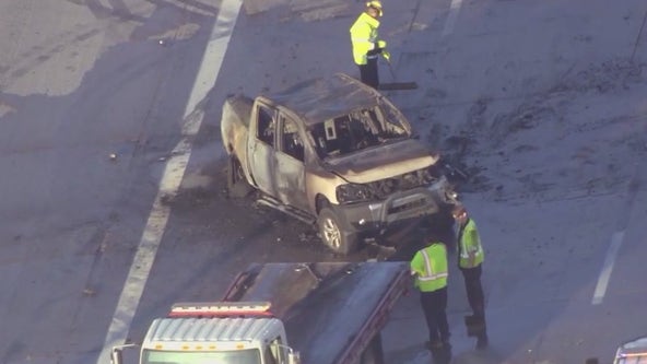 Driver rescued from burning truck on U.S. 60