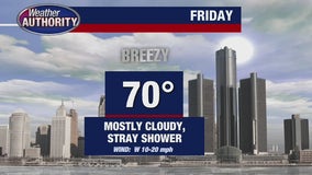 Chance for stray afternoon shower on Friday