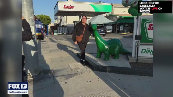 Stolen dino mascot returns to Los Angeles gas station