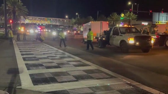 FDOT orders Daytona Speedway checkered crosswalk painted over in safety crackdown