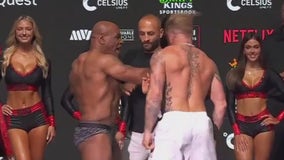 Mike Tyson slaps Jake Paul at fight weigh-in