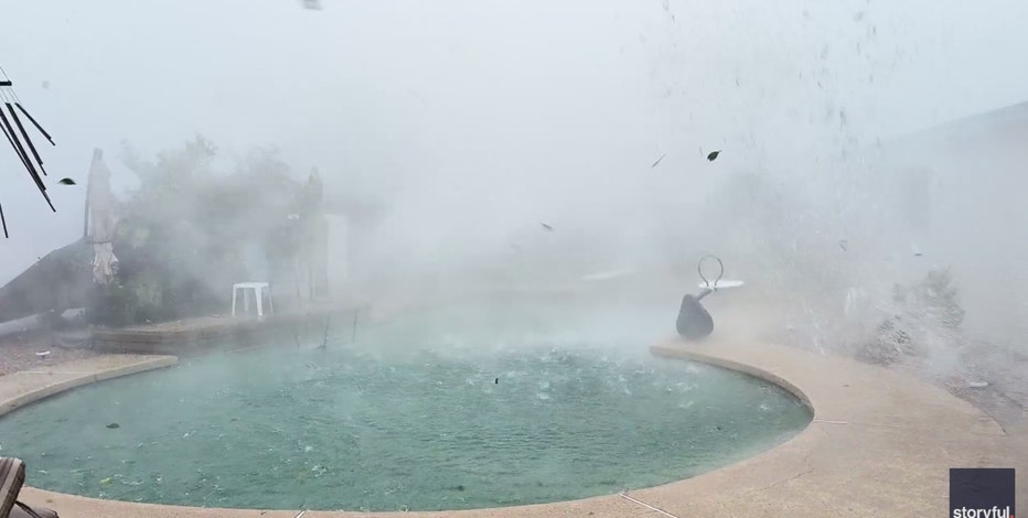 Powerful storm rips through Arizona backyard