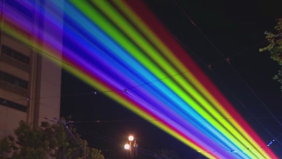 2025 SF Pride weekend kicks off with Trans March, Rainbow Lasers display