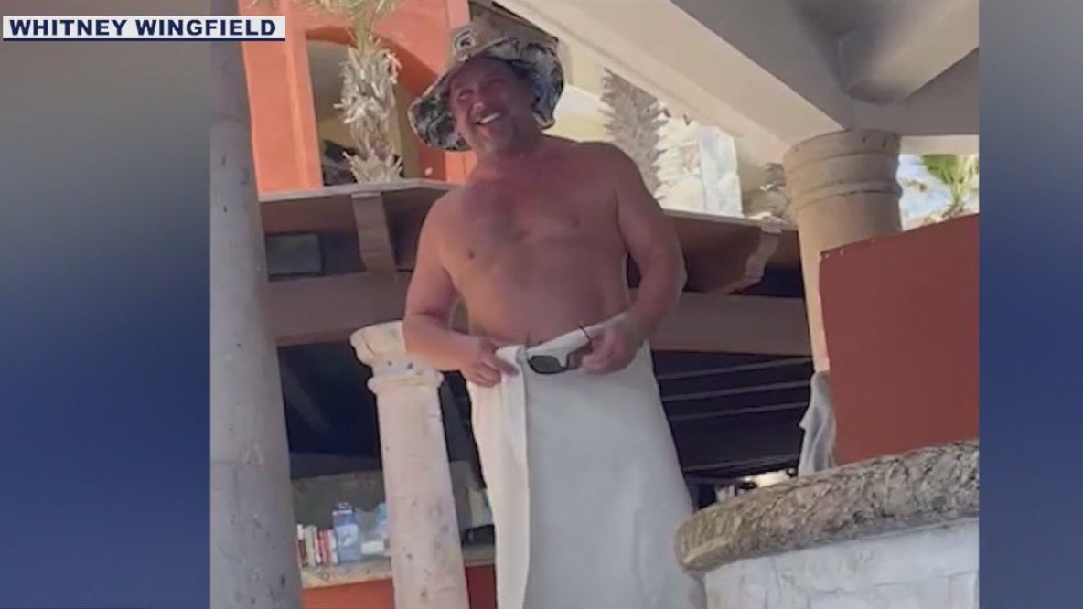 Woman pranks husband with dissolving swim trunks