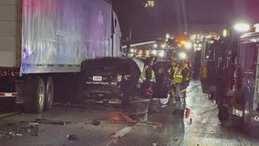 Move over: Trucker smashes into 3 police cars